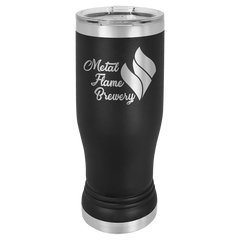 Black 14 oz. Polar Camel Pilsner with Clear Lid