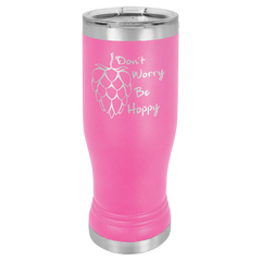 Pink 14 oz. Polar Camel Pilsner with Clear Lid