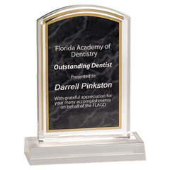 Black 4" x 6" Marbleized Acrylic with 5" Base