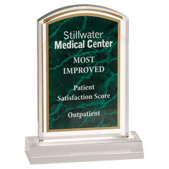 Green 4" x 6" Marbleized Acrylic with 5" Base