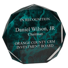 Green 6" Marble Octagon Acrylic Award