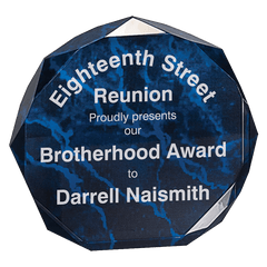 Blue 7" Marble Octagon Acrylic Award