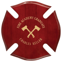 12" x 12" Rosewood Piano Finish Maltese Cross Plaque