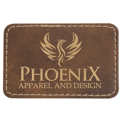 3" x 2" Rectangle Rustic/Gold Laserable Leatherette Patch with Adhesive