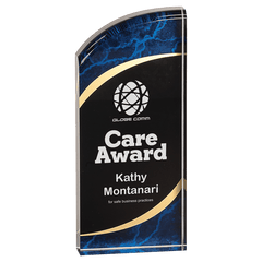 Blue 3 1/2" x 8" Marble Rounded Acrylic