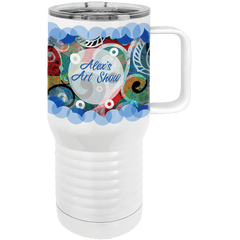 Sublimatable Polar Camel 20 oz. White Insulated Travel Mug with Slider Lid
