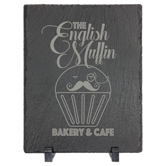 9" x 7" Rectangle Slate Decor with Plastic Feet