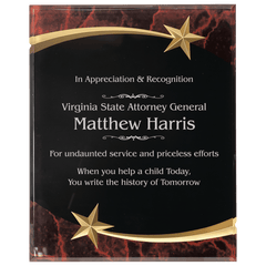 Red 9" x 11" Marble Shooting Star Acrylic Plaque