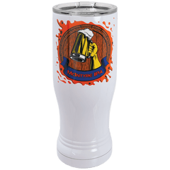 White Sublimatable 14 oz. Polar Camel Pilsner with Clear Lid