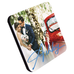3.78" x 3.78" Premium Square Coaster with Cork Backing