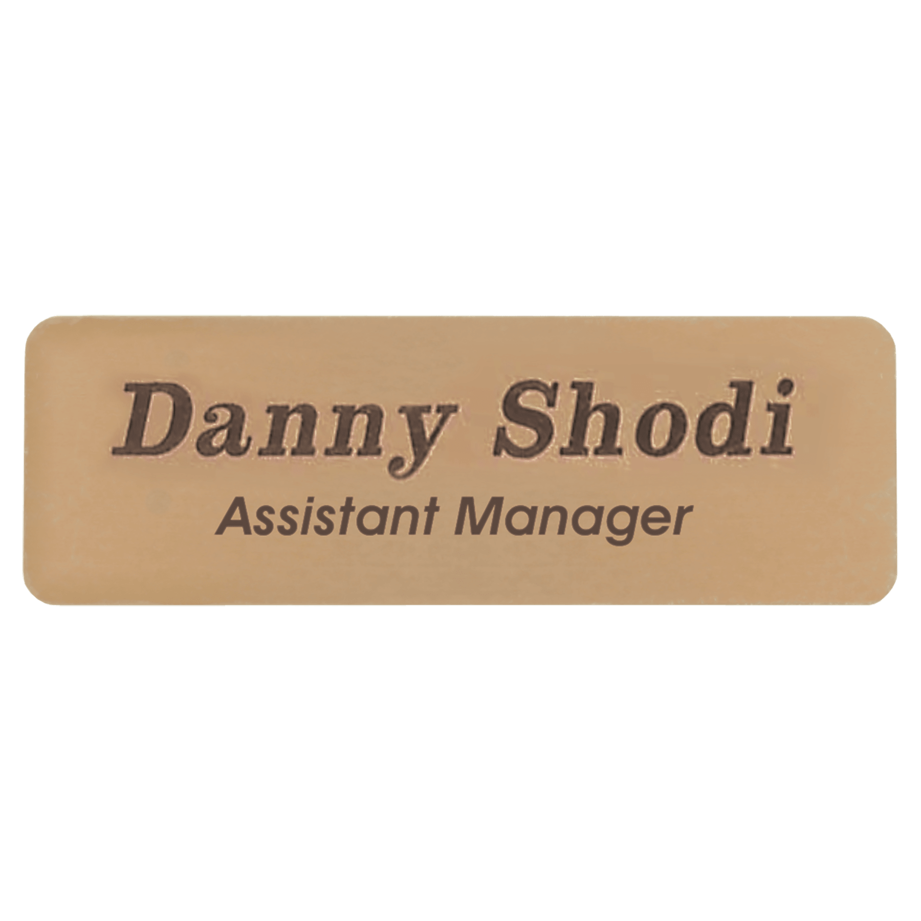 3" x 1" Gold Brass Name Badge Plate