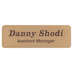 3" x 1" Gold Brass Name Badge Plate