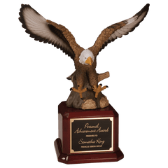 Hand Painted Eagle on a Rosewood Finish Base