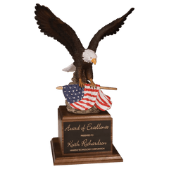 Hand Painted Eagle on a Genuine Walnut Base
