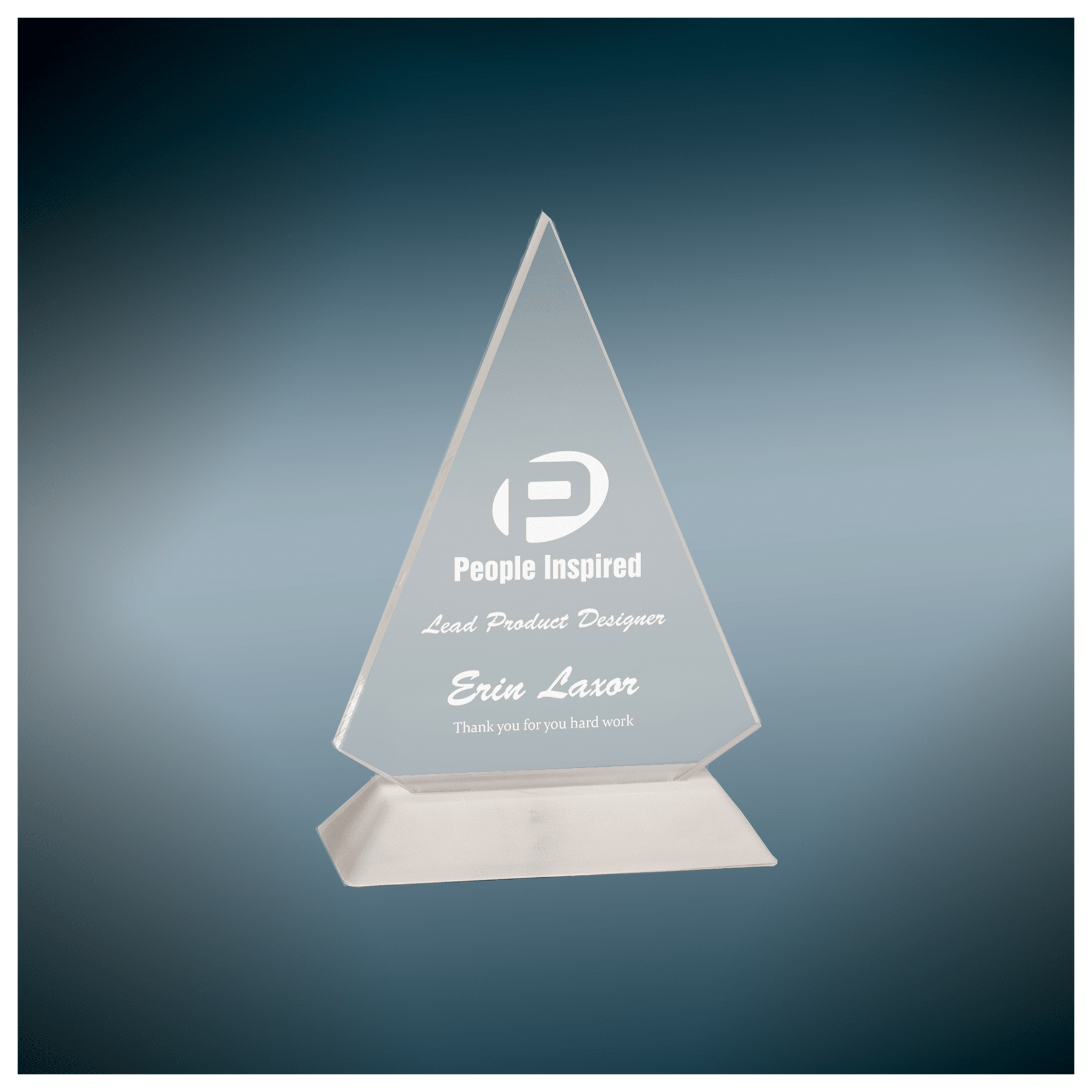 6" Clear Triangle Pop-In Acrylic with Black Base