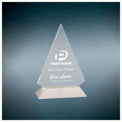 6" Clear Triangle Pop-In Acrylic with Black Base