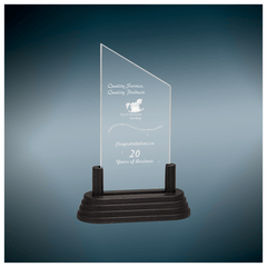 6" Clear Corners Pop-In Acrylic with Gold Pedestal Base