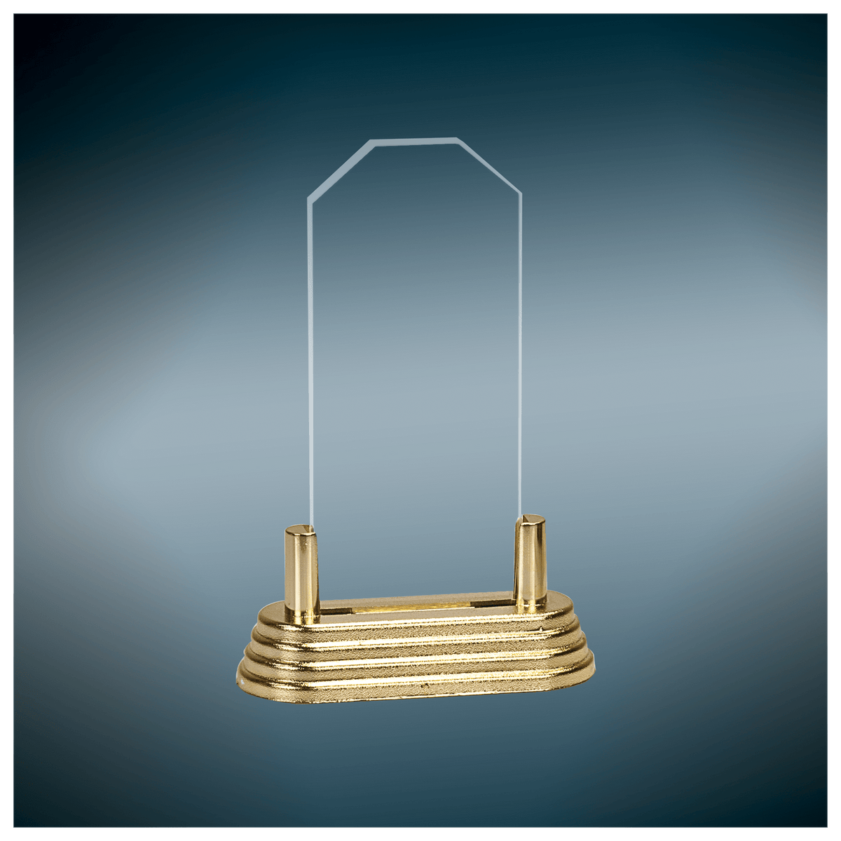 6" Clear Peak Pop-In Acrylic with Black Pedestal Base