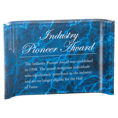 Blue 6" x 4" Marbleized Acrylic Crescent
