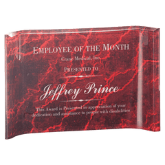 Red 6" x 4" Marbleized Acrylic Crescent