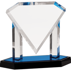 Blue 9 1/2" Floating Diamond Acrylic