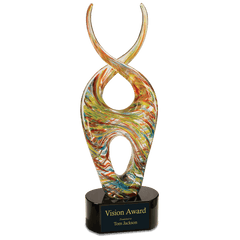14" Color Twist Art Glass