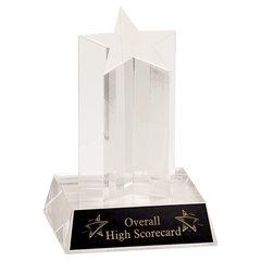 5" Clear Single Star Column Acrylic with Clear Base