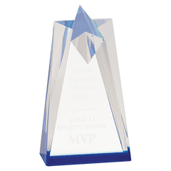 Blue 3 1/2" x 6" Sculpted Star Acrylic