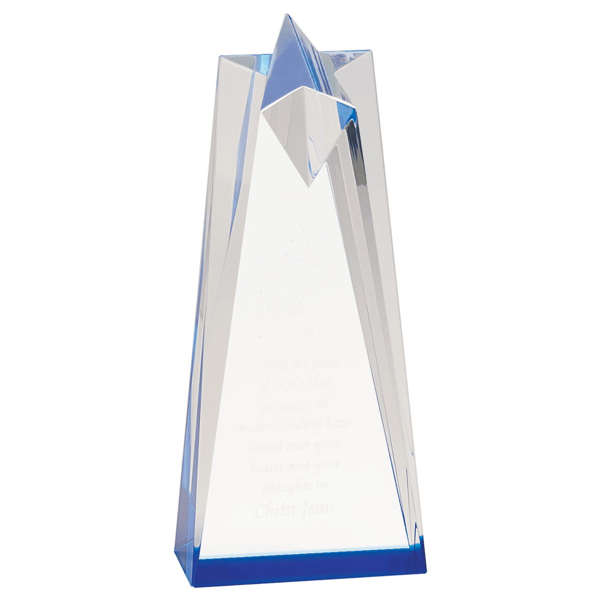 Blue 3 1/2" x 8" Sculpted Star Acrylic