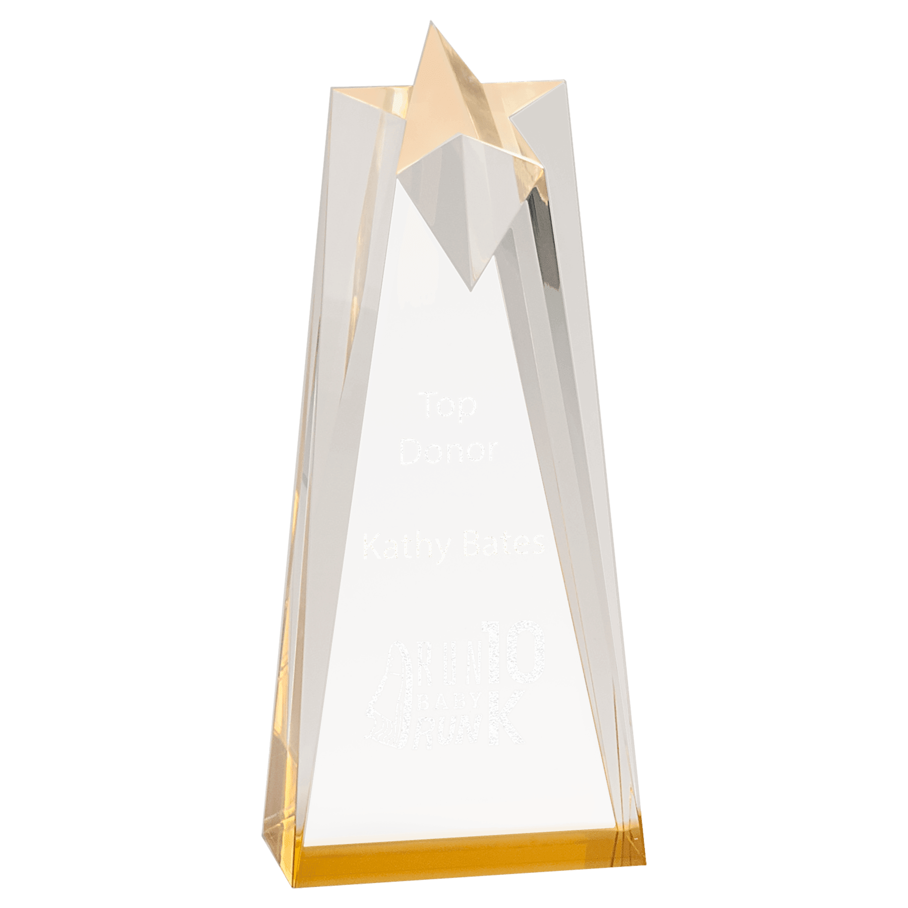 Gold 3 1/2" x 8" Sculpted Star Acrylic