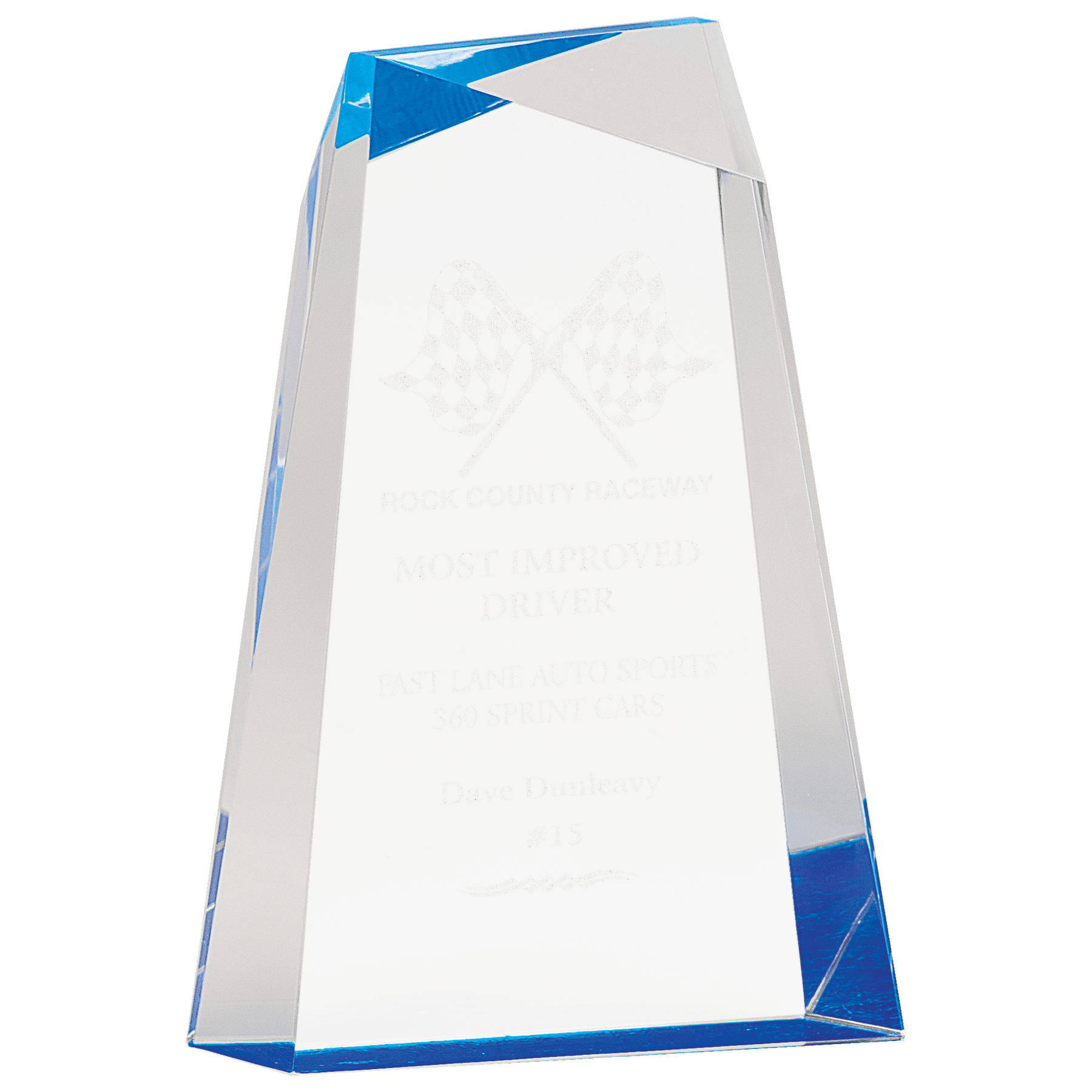 Blue 8" Facet Wedge Acrylic