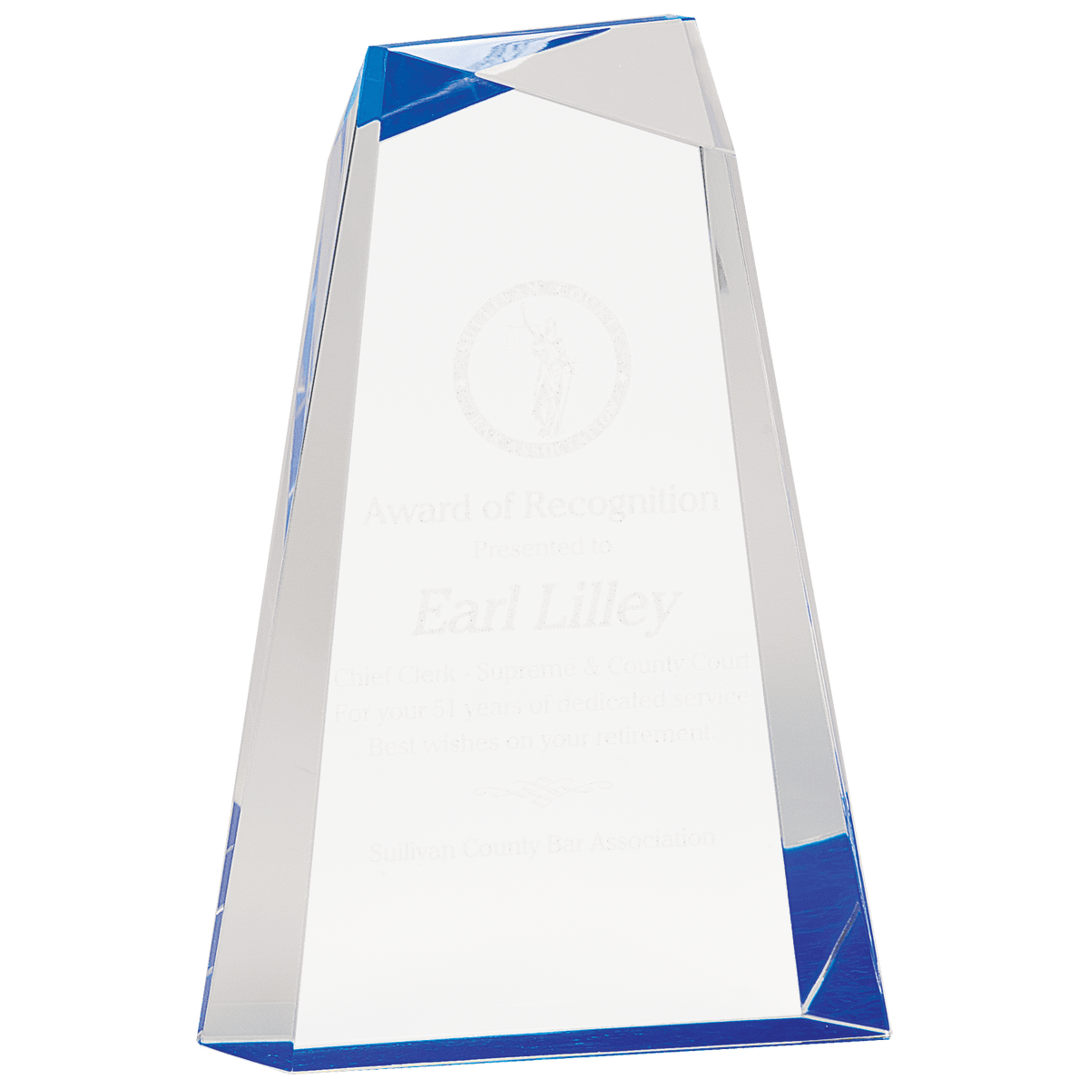 Blue 9" Facet Wedge Acrylic