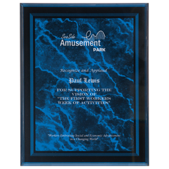 Blue 7" x 9" Marble Border -Plaq Acrylic