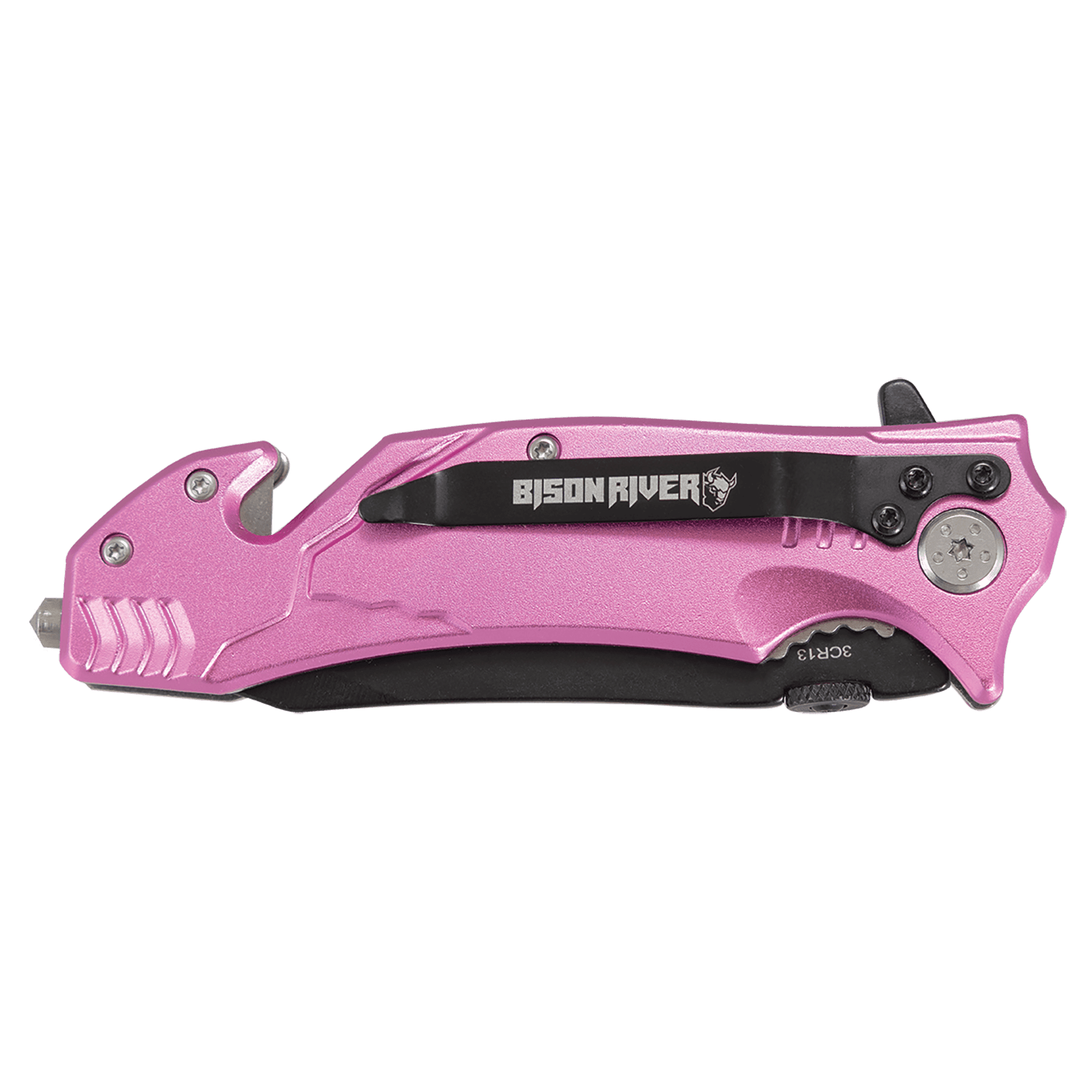 BR1005 - Bison River 4 1/2" Pink Rescue Knife