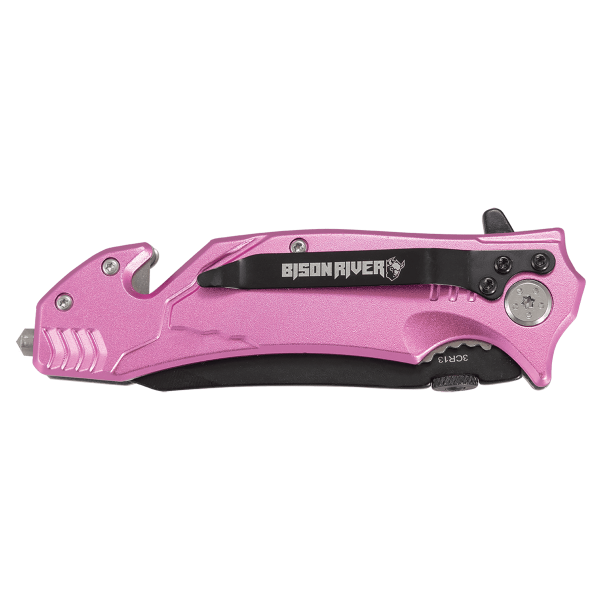 BR1005 - Bison River 4 1/2" Pink Rescue Knife