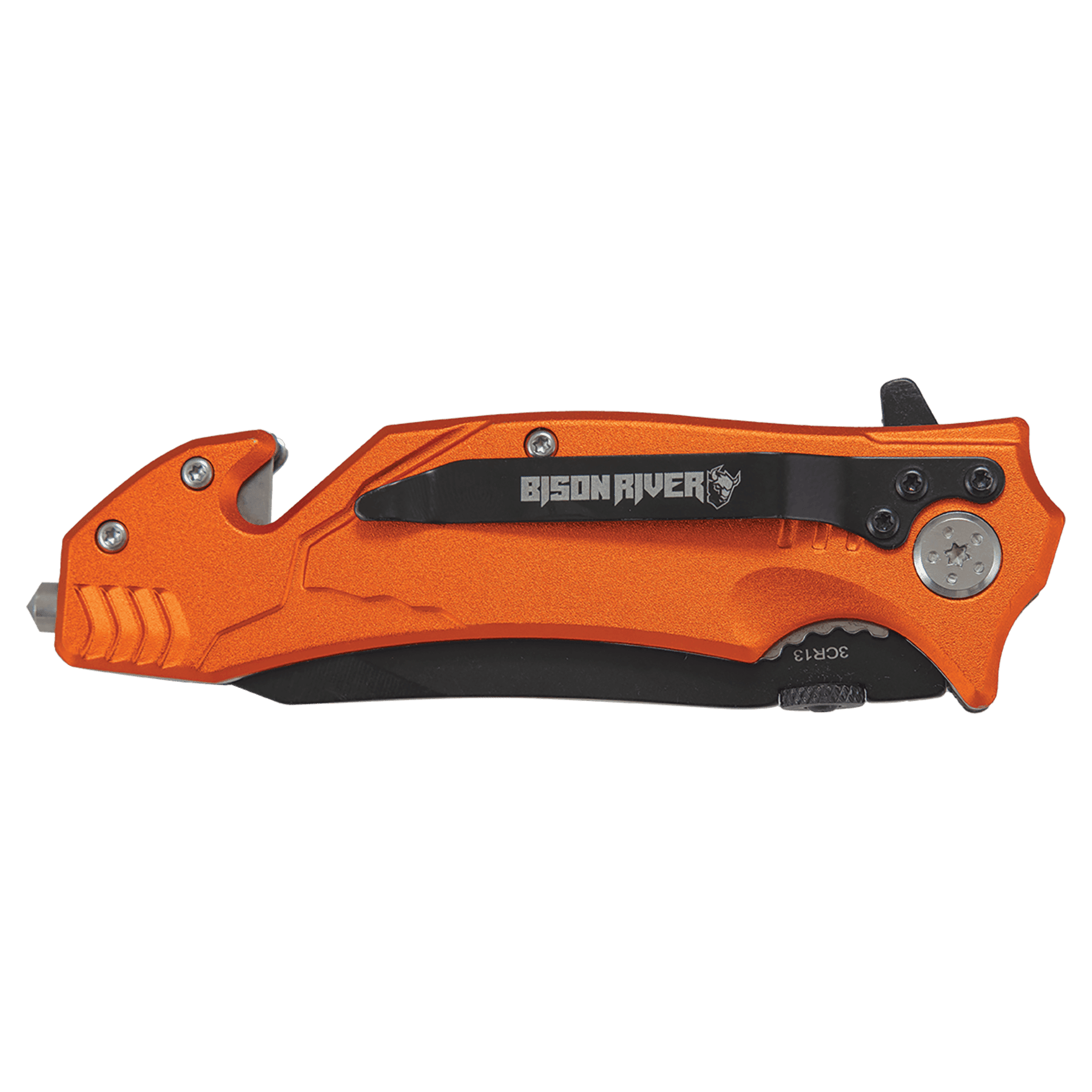 BR1006 - Bison River 4 1/2" Orange Rescue Knife