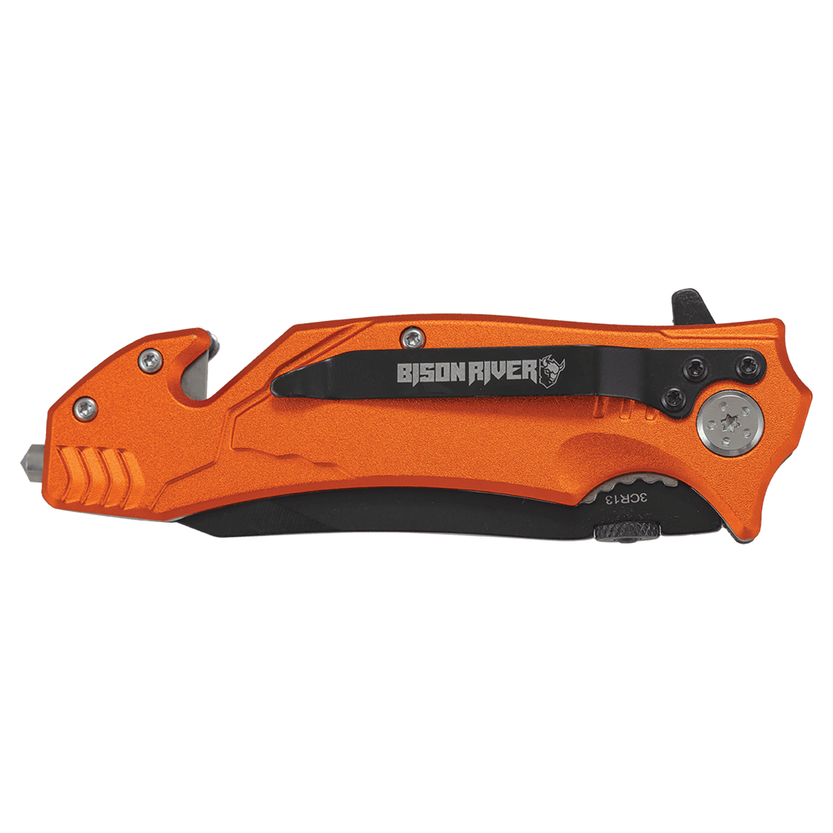 BR1006 - Bison River 4 1/2" Orange Rescue Knife
