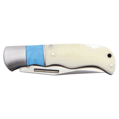 Bison River 3 1/2" Blue/Bone Folding Knife