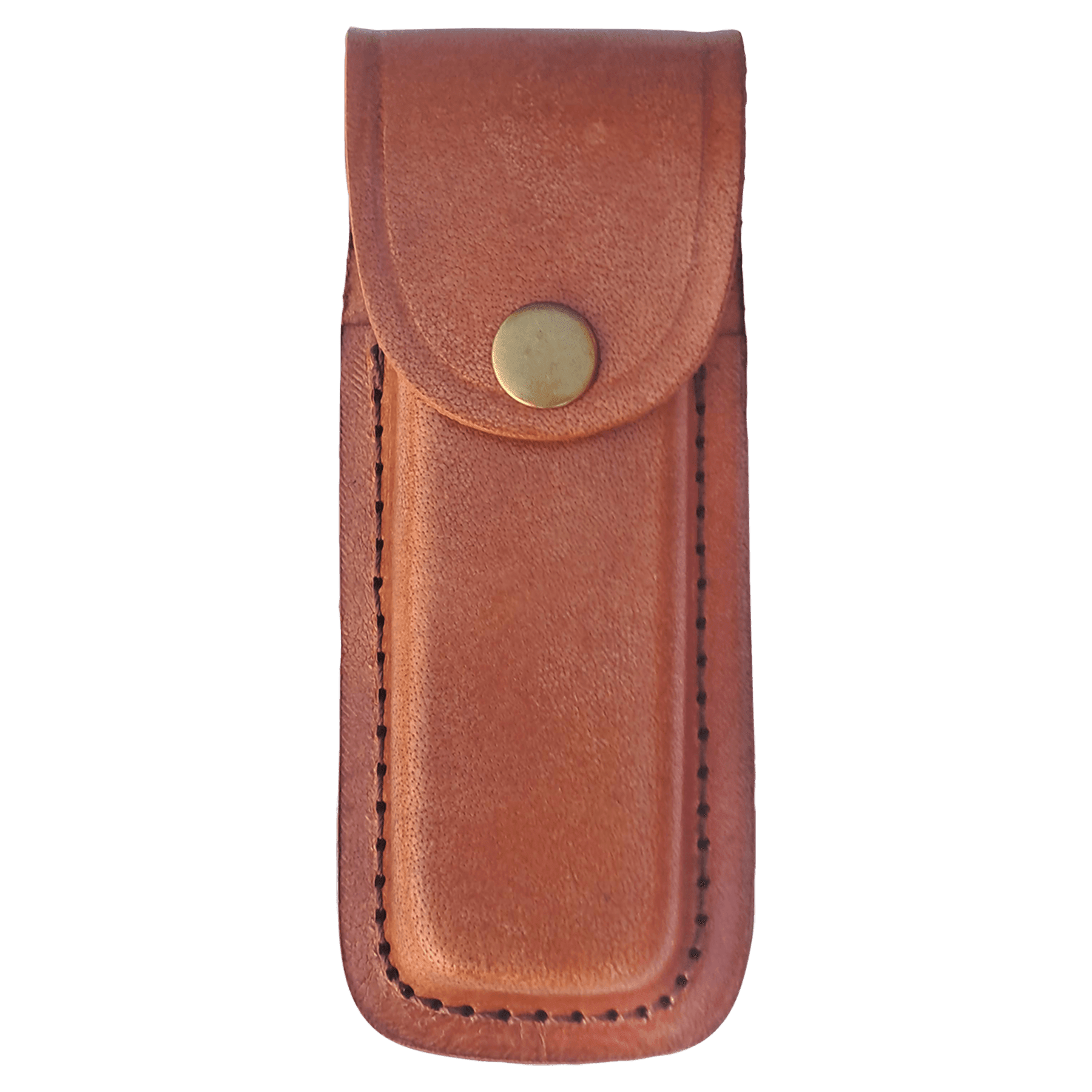 Bison River Leather Sheath with Snap Closure for Folding Knife up to 5" Long Closed