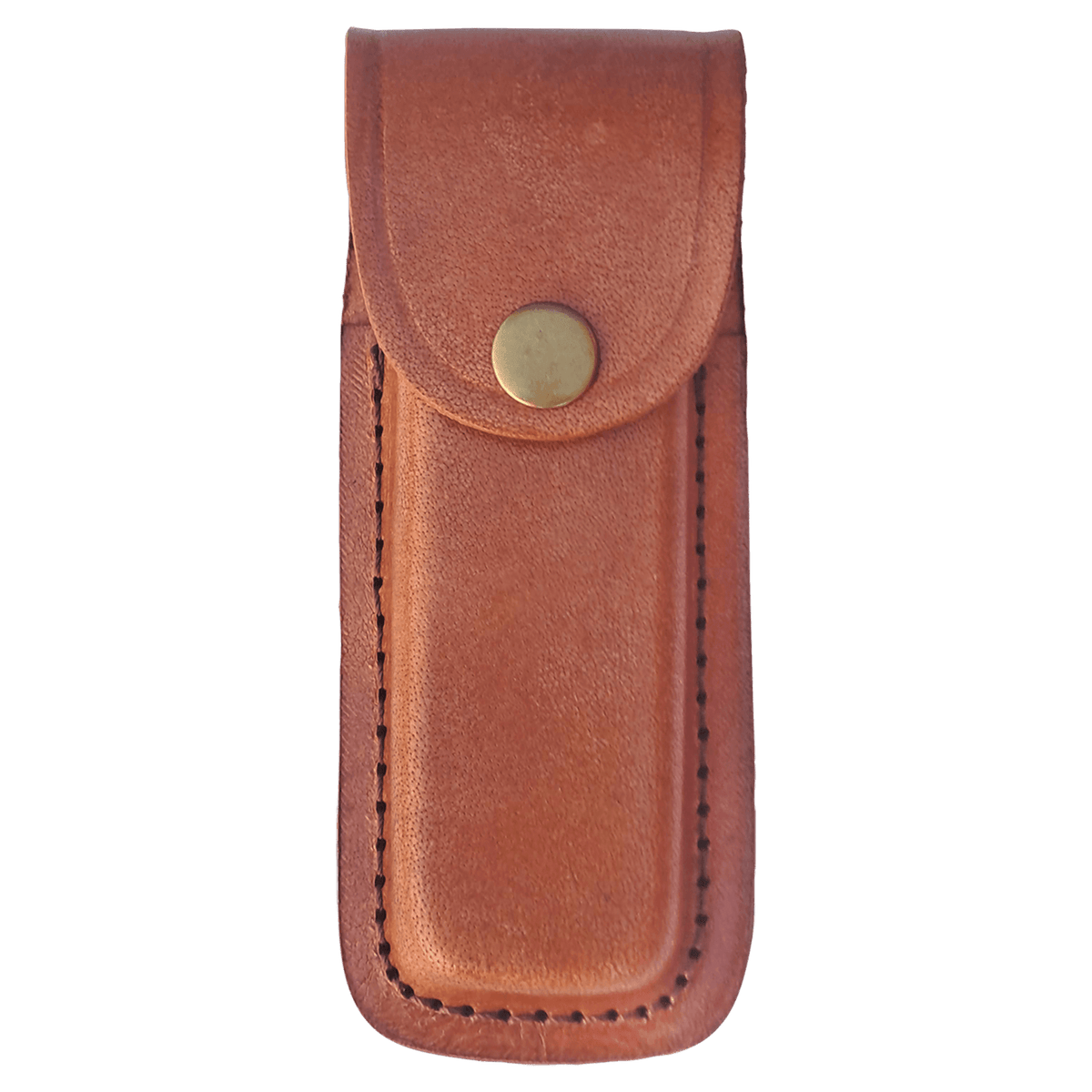 Bison River Leather Sheath with Snap Closure for Folding Knife up to 5" Long Closed