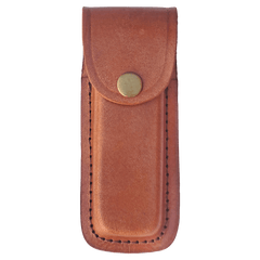 Bison River Leather Sheath with Snap Closure for Folding Knife up to 5" Long Closed