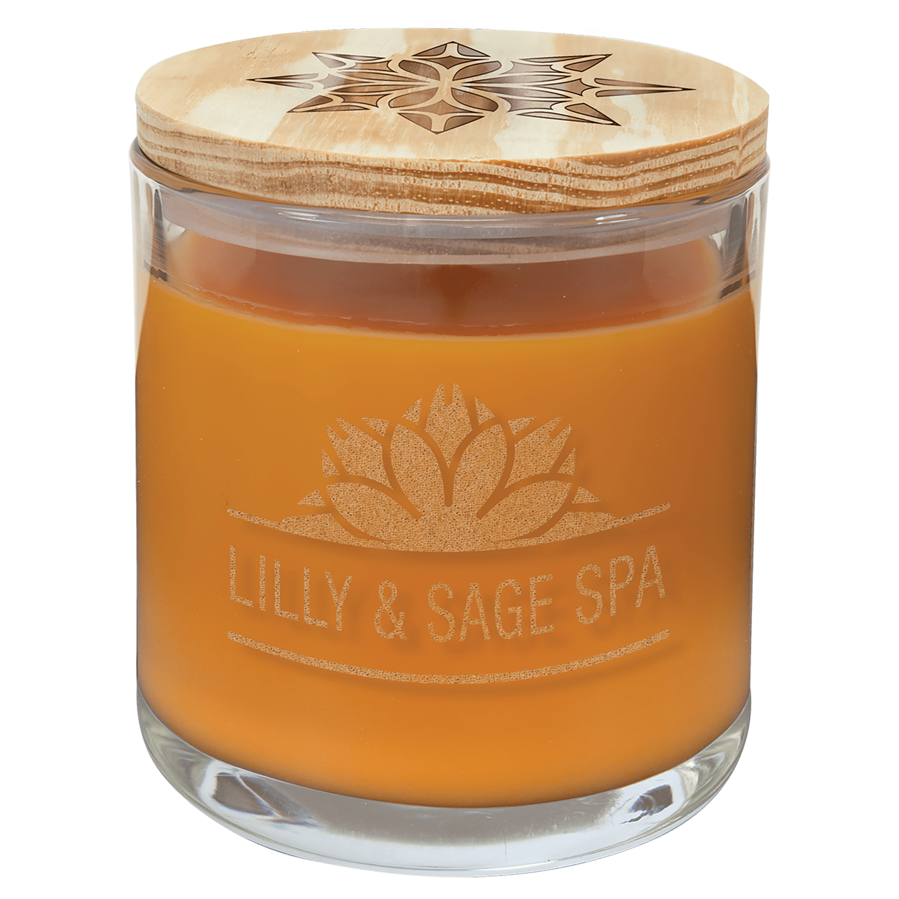 14 oz. Bright Citrus Candle in a Glass Holder with Wood Lid