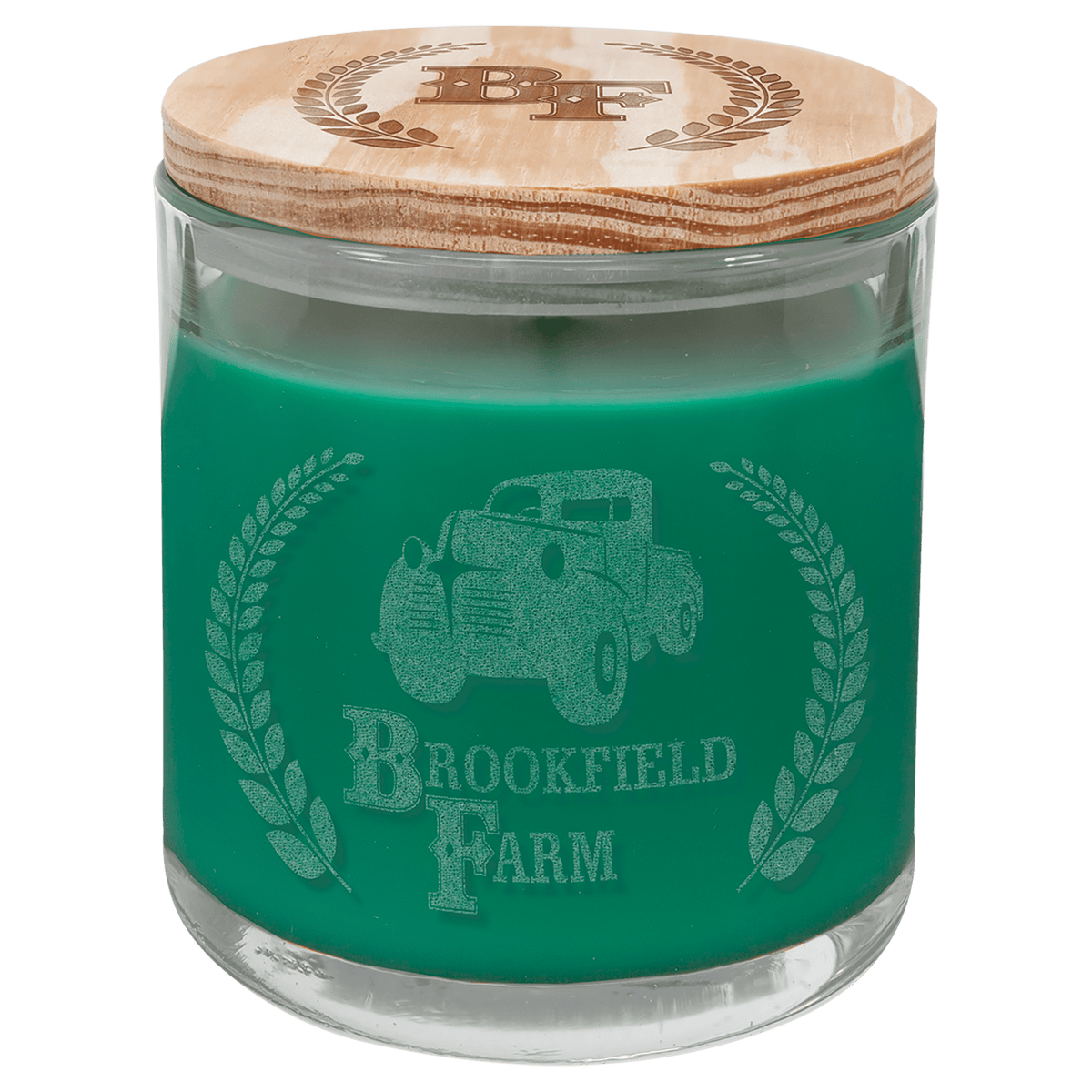 14 oz. Fresh Pine Candle in a Glass Holder with Wood Lid