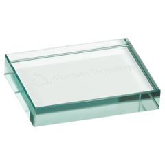 4" x 3" Jade Glass Paperweight