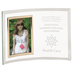 10" x 7" Jade Glass Crescent with 3 1/2" x 5" Picture Frame
