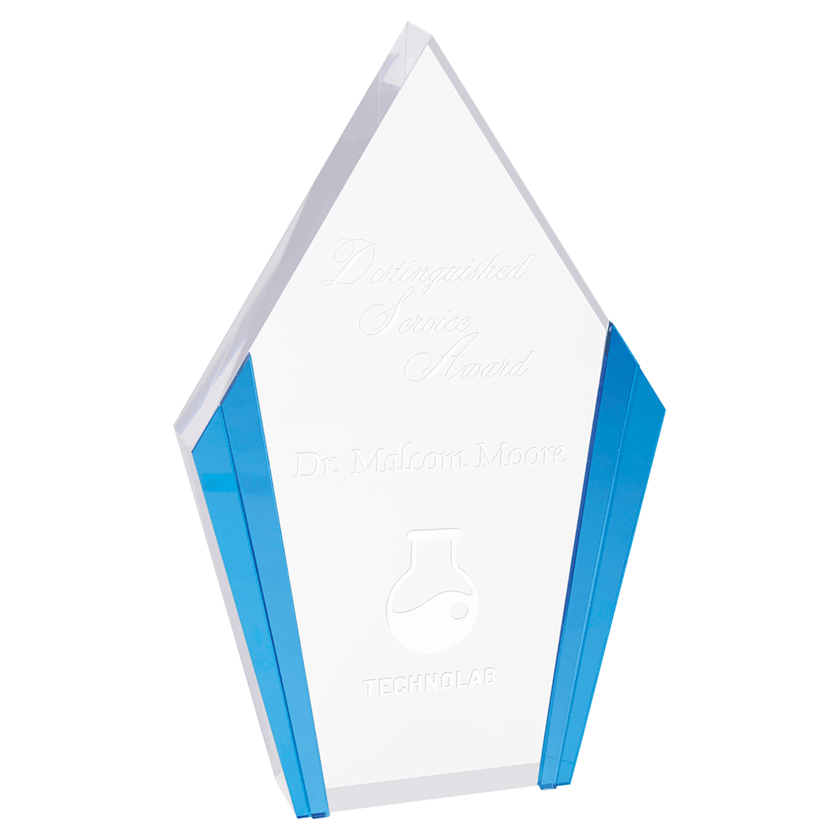 Blue 5 1/4" x 8 1/2" Diamond Acrylic with Edges