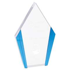 Blue 5 1/4" x 8 1/2" Diamond Acrylic with Edges