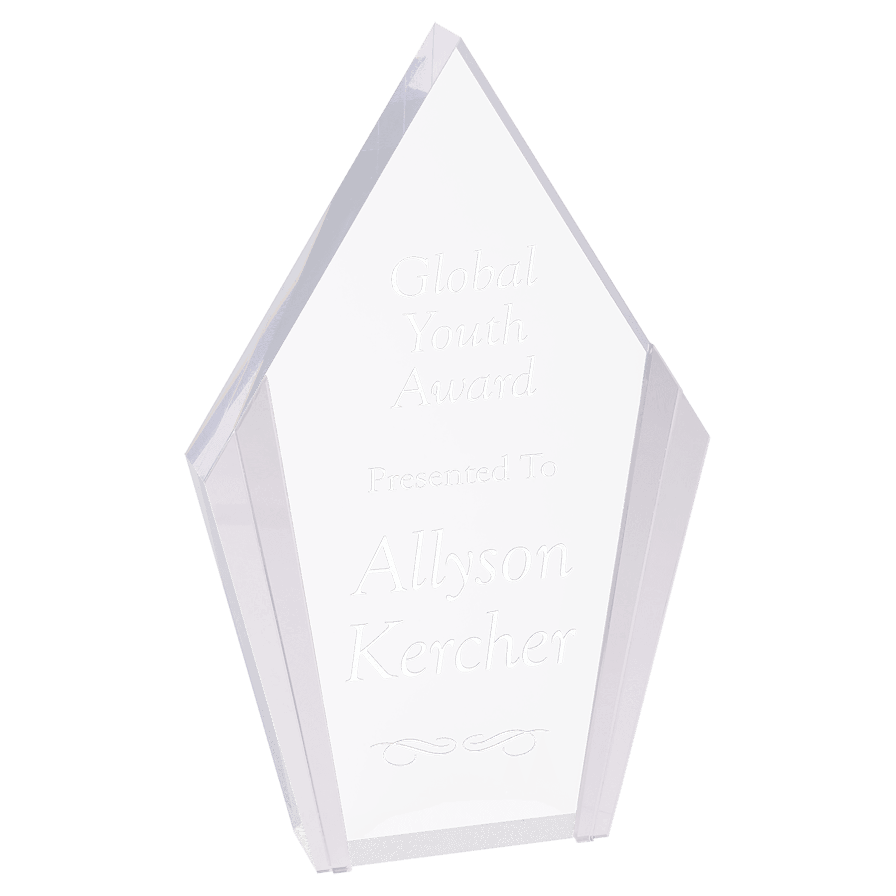 Silver 5 1/4" x 8 1/2" Diamond Acrylic with Edges