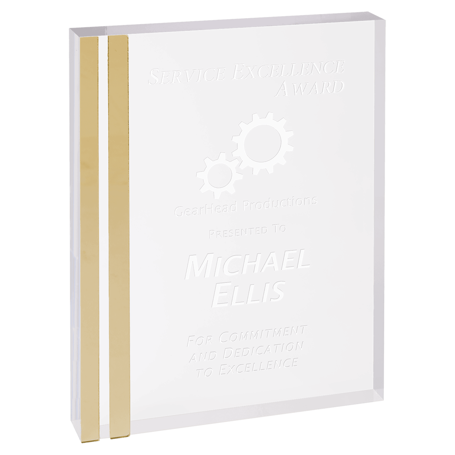 Gold 4" x 6" Rectangle Acrylic with Edge