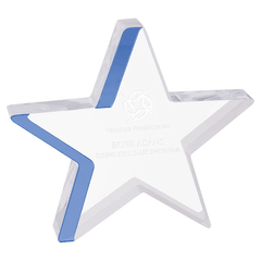 Blue 6 3/4" x 6" Star Acrylic with Edge